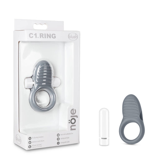 Blush - Noje C1- Rechargeable 10 Function Vibrating Cock Ring -Slate